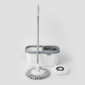 Mop giratório de inox balde 12l com rodinhas