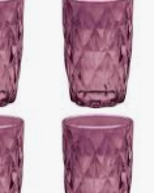 Conjunto de 06 copos de vidro roxo  250ml.