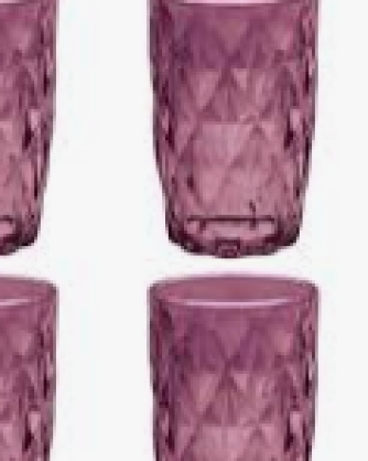 Conjunto de 06 copos de vidro roxo  250ml.