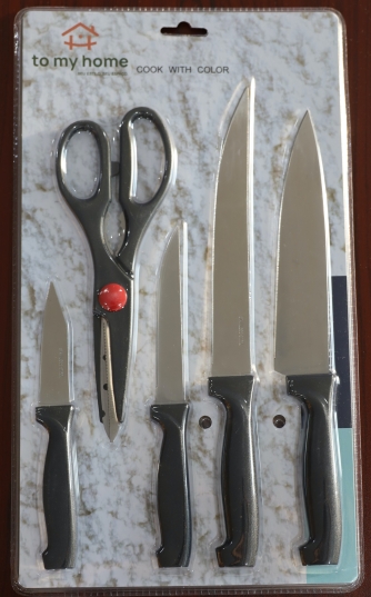 Conjunto 5 peças utensílios de cozinha de aço inox