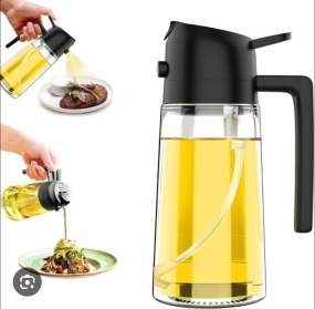 Garrafa de vidro com spray de plástico 470 ml preto.