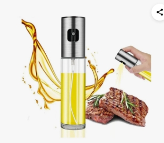 Garrafa de vidro com spray de aço inox e plástico 100ml