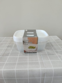 Conjunto 03 potes de plástico retangulares 1l.