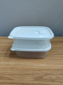 Conjunto 02 potes de plástico retangulares 1,2l